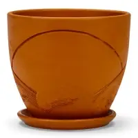 Горшок цветочный с поддоном 1,4 л, d15/h13 см терракот керамика, "Голландия" (М)