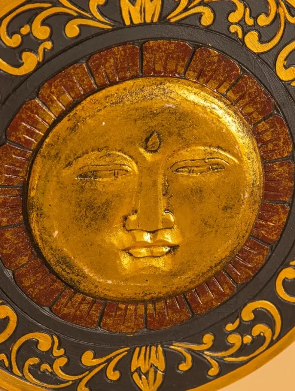 Панно  Панно "Солнце" МДФ, 40х40х2 см, цв. чёрный/золото/красный