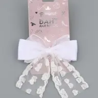 Бант для волос на заколке с лентами «Сердечки», белый, Принцессы Бант для волос на заколке с лентами «Сердечки», белый, Принцессы