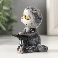 Фигурка полистоун лак &laquo;Котишка с телефоном&raquo;, 7&times;6&times;7 см
