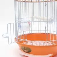 Клетка для птиц круглая укомплектованная Bd-4/2, 23.5&times;33 см, оранжевая