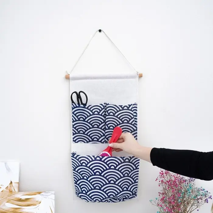 Органайзер с карманами подвесной «Волна», 3 отделения, 47×25 см, цвет синий Органайзер с карманами подвесной «Волна», 3 отделения, 47×25 см, цвет синий