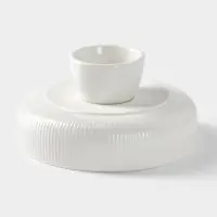 Блюдо керамическое для фруктов, d=15.5 см, белое
