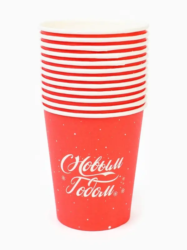 Набор бумажной посуды 12 персон Набор бумажной посуды 12 персон "С Новым годом"