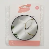 Зеркало макияжное, увеличение &times;5, на присосках, d=9&plusmn;0.5 см, чёрное