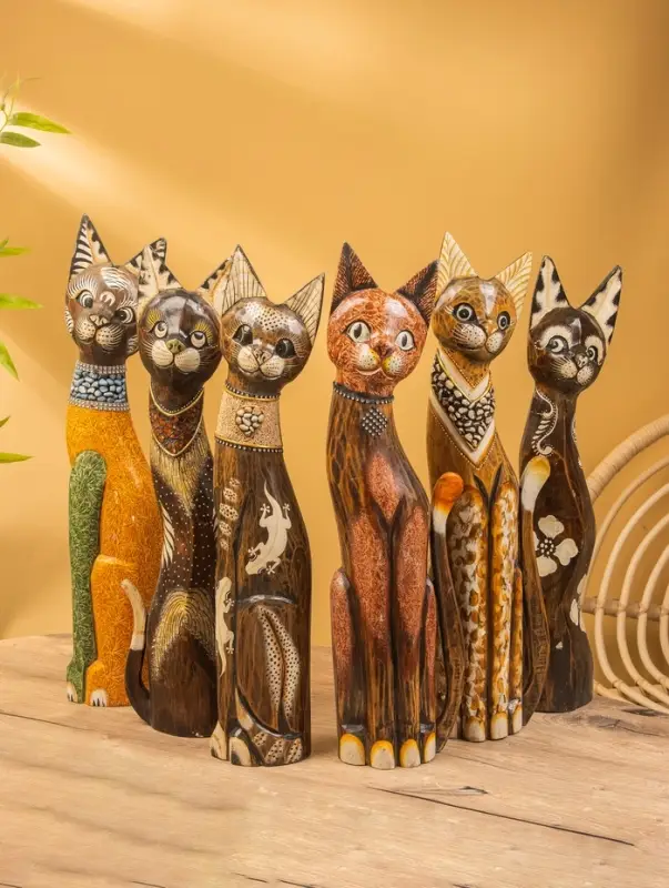 Сувенир «Кошка», 60×14×6 см, дерево, коричневый, МИКС Сувенир «Кошка», 60×14×6 см, дерево, коричневый, МИКС