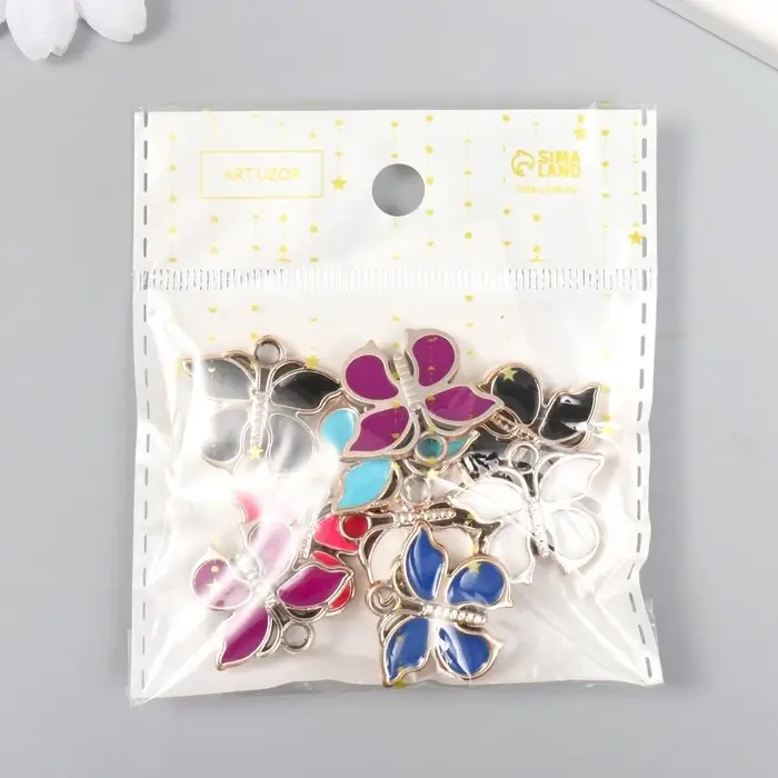 Декор для творчества пластик под металл "Бабочка" золото МИКС 2,2х0,3х2,6 см