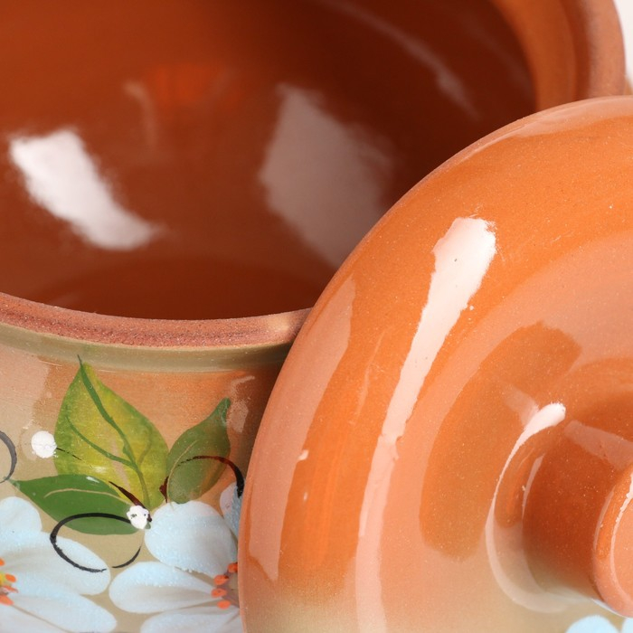 Жаровня  Жаровня "Ромашка" на зелёном, 2л