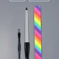 Набор маникюрный, 3 предмета, чёрный, разноцветный