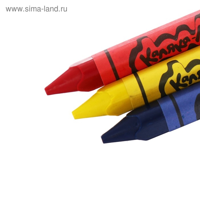 Мелки восковые 12 цветов, "Каляка-Маляка", трёхгранные