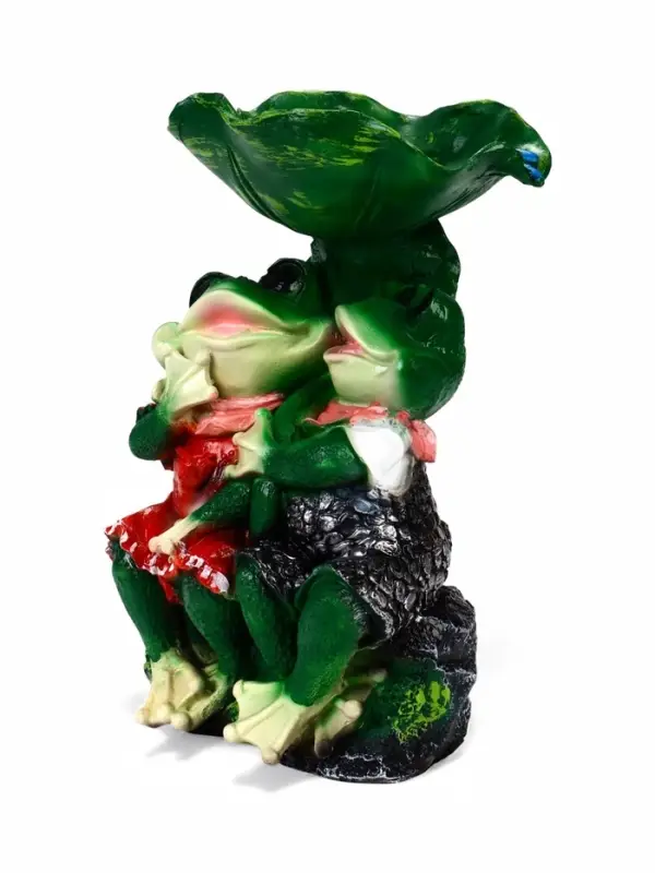 Садовая фигура - поилка из полистоуна &laquo;Лягушки на камне&raquo;, 20&times;17&times;29 см