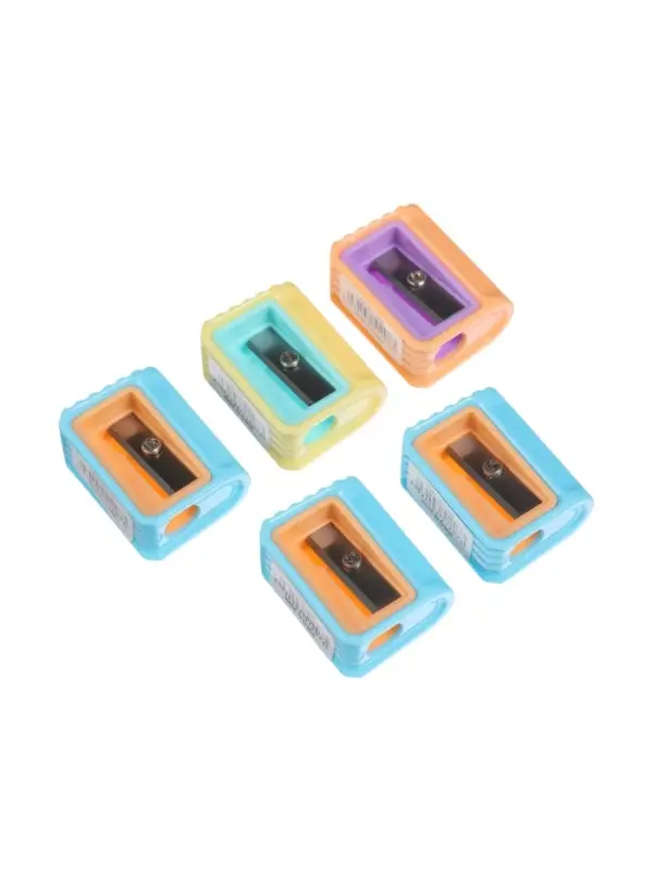 Набор точилок &laquo;Пастель&raquo;, 5 штук, ребристая, МИКС