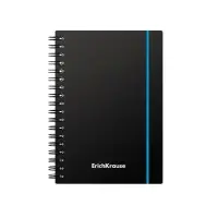 Тетрадь на спирали ErichKrause. Accent А6, 80 листов, в клетку, пластиковая обложка, на резинке, блок офсет, МИКС