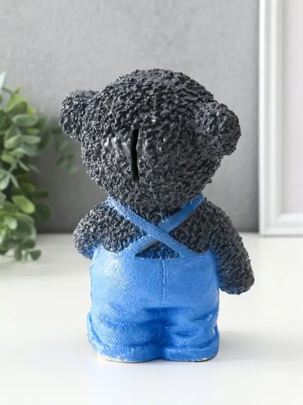 Копилка Копилка "Мишка в джинсах" серый, 19,5х13х11 см