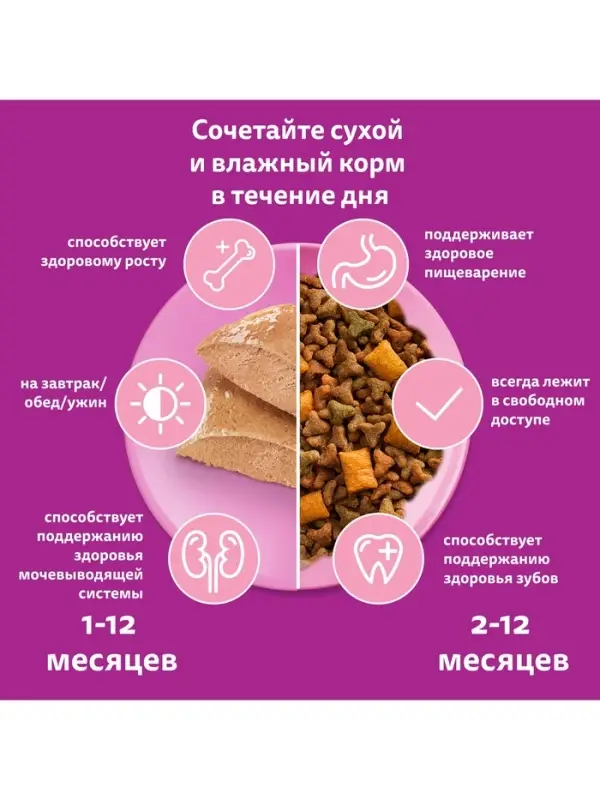 Влажный корм Whiskas для котят, курица, паштет, 75 г