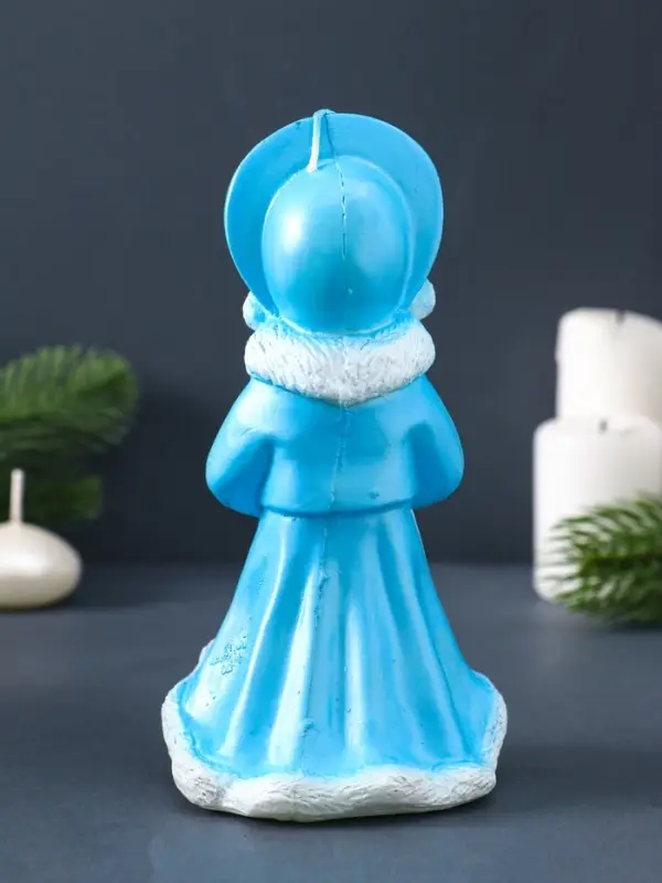Свеча фигурная "Снегурочка" 8х7,5х15,5 см, цв. голубой