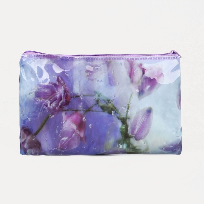 Косметичка на молнии, цвет сиреневый