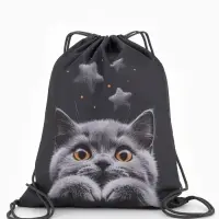 Мешок для обуви &laquo;Котик&raquo; Stavia, 43.5&times;1&times;36 см, чёрный