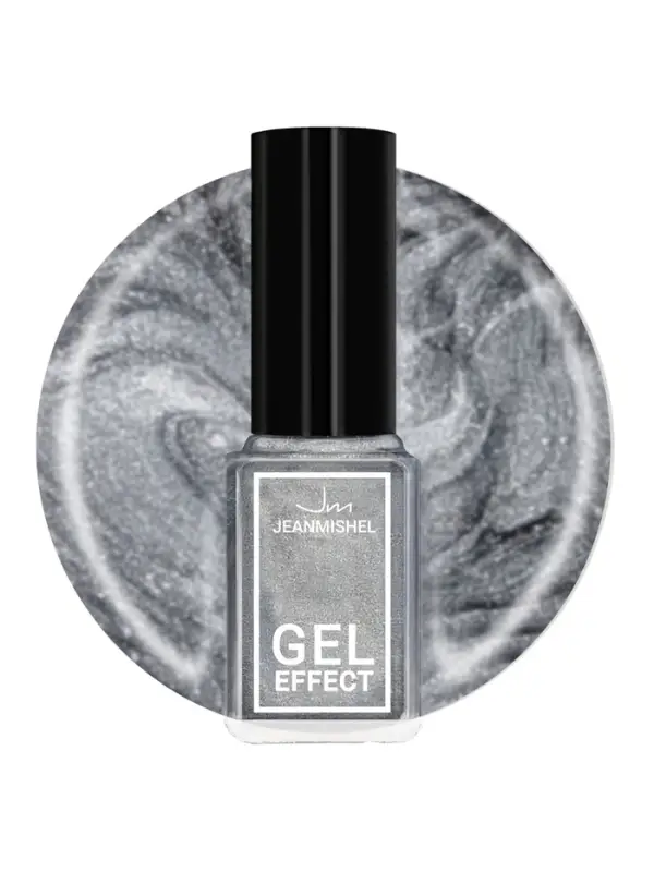 Лак для ногтей с эффектом геля Jeanmishel, тон 300, серебристый искрящийся, 6 мл