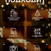 Мишура новогодняя &laquo;Зимнее волшебство. Иней&raquo;, d=9 см, 200 см, МИКС