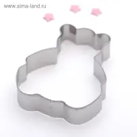 Форма для печенья «Медвежонок», 6×6,5×1,5 см, цвет серебристый
