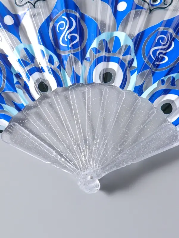 Веер складной пластик &laquo;Орнамент от сглаза&raquo;, блеск, 23 см