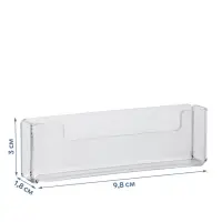 Подставка под визитки, 9.8&times;1.8&times;3 см, оргстекло 2 мм
