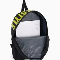 Рюкзак молодёжный на молнии, 3 кармана, 27&times;10&times;37.5 см, чёрный