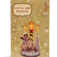 Фигурка светодиодная &laquo;Олени у фонаря&raquo;, новогодняя, 3хАА, музыка, свет, USB, 15&times;18&times;31 см