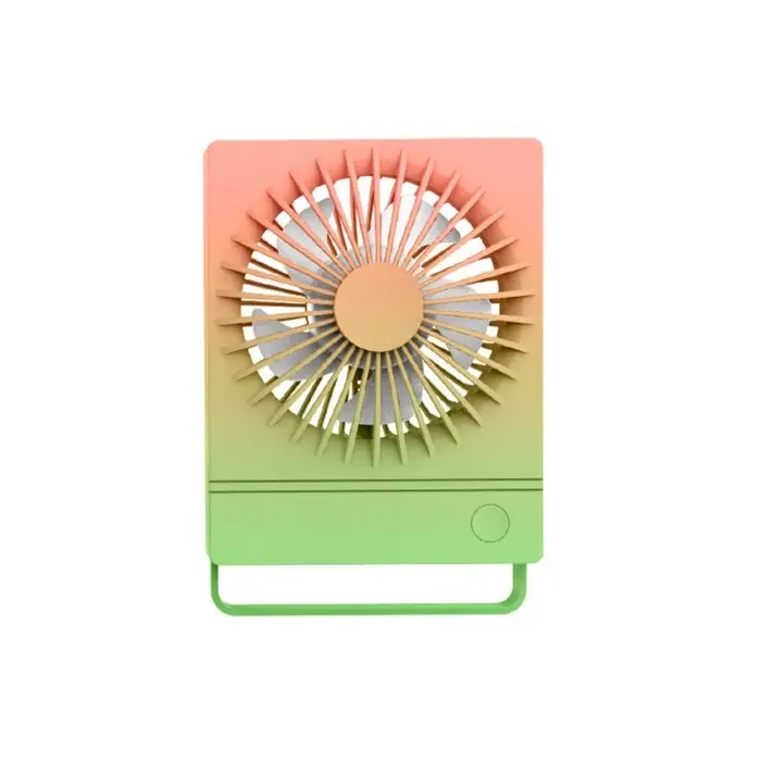 Вентилятор настольный YS2202B, портативный, осевой, 500 мАч, 3 режима, зелёно-оранжевый