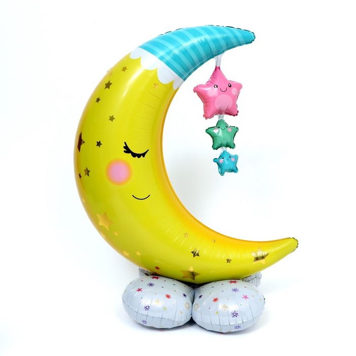 Шар воздушный фольгированный 62 Шар воздушный фольгированный 62" «Месяц. Звёзды», фигура, под воздух