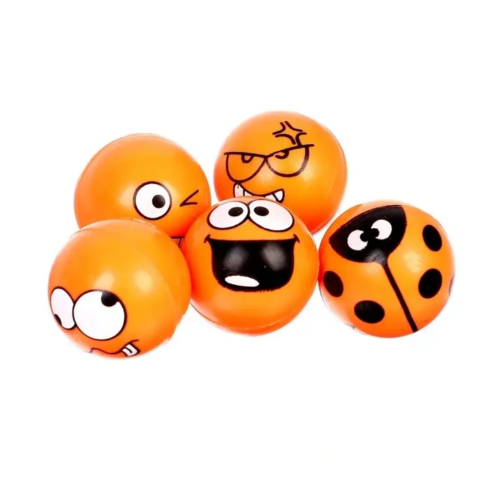 Мяч каучуковый «Смайлики», 2,7 см, цвета МИКС Мяч каучуковый «Смайлики», 2,7 см, цвета МИКС