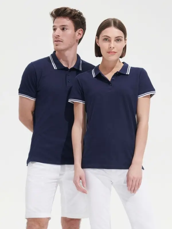 Рубашка поло женская Pasadena Women 200 с контрастной отделкой темно-синяя с белым, размер XL Рубашка поло женская Pasadena Women 200 с контрастной отделкой темно-синяя с белым, размер XL