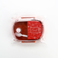 Ланч - бокс овальный с 3 секциями и ложкой «Bon appetit», 19 х 14,5 х 6 см