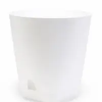 Кашпо с прикорневым поливом 8 л D-24см, H-25см белый "Гранд"