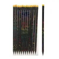 Карандаш чернографитный Calligrata, НВ, с ластиком, круглый, пластиковый, чёрный корпус с рисунком