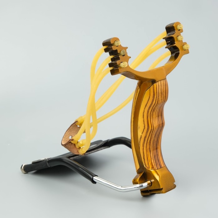 Рогатка спортивная с упором, металлическая, коричневая Рогатка спортивная с упором, металлическая, коричневая