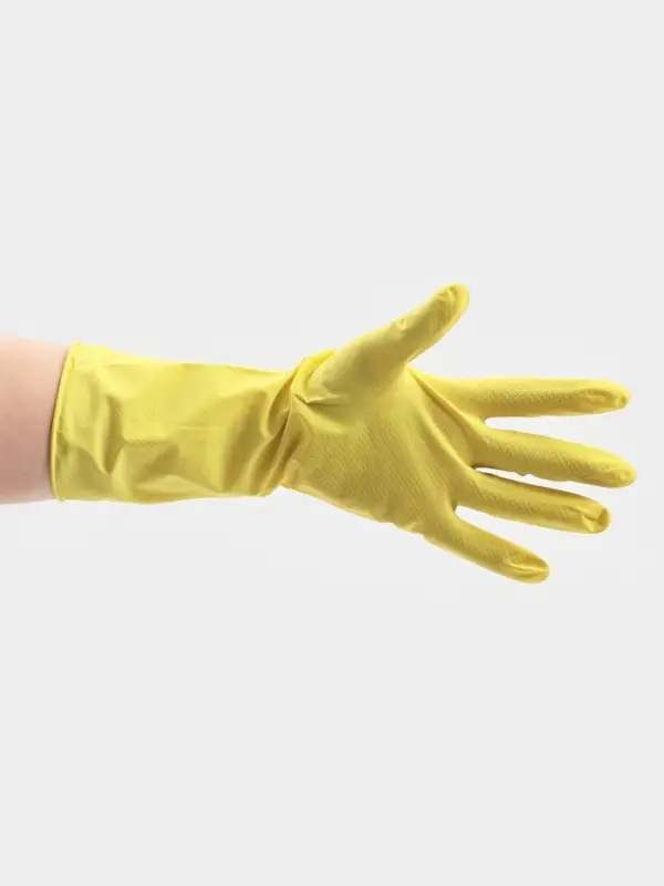 Перчатки хозяйственные Доляна, размер L, ХБ напыление, латексные, жёлтые