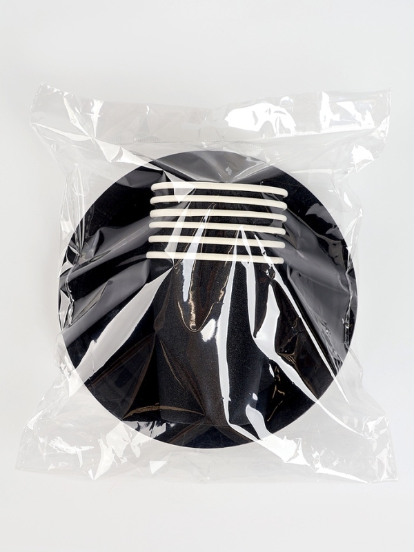 Набор бумажной посуды, цвет чёрный, набор 12 шт. Набор бумажной посуды, цвет чёрный, набор 12 шт.