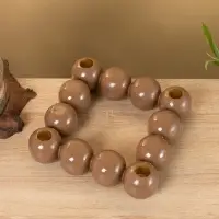 Подсвечник на 4 свечи «Бусы», с 12 сферами, 20.5×20.5×5.5 см, бисквит