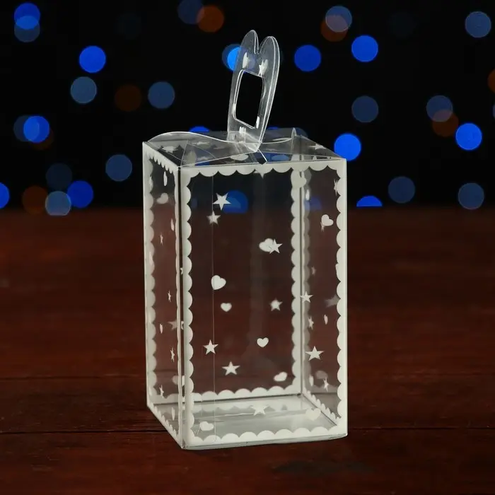 Складная прозрачная коробка из PVC, для упаковки подарков, «Сердце», 6×6×10 см Складная прозрачная коробка из PVC, для упаковки подарков, «Сердце», 6×6×10 см