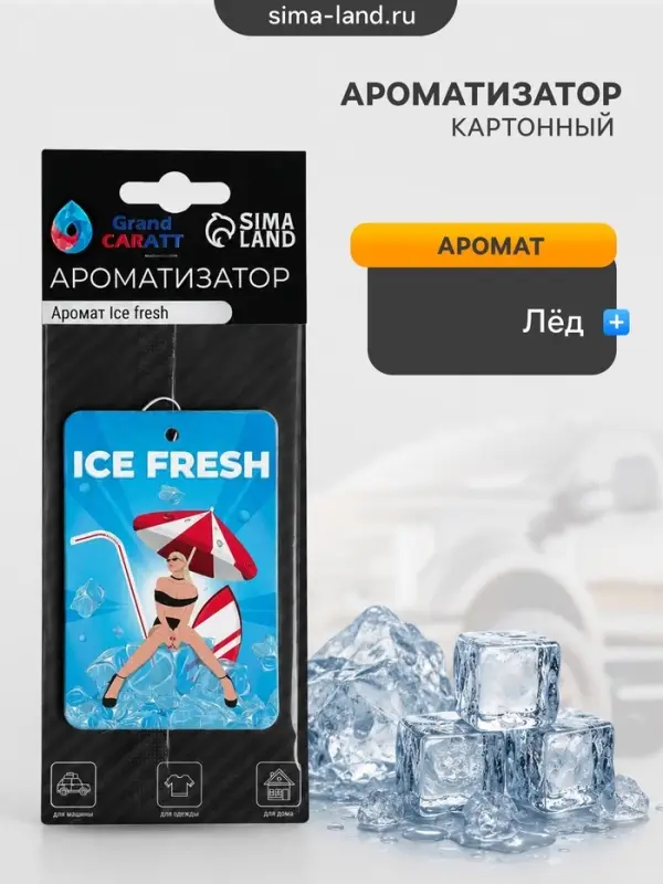 Ароматизатор подвесной Grand Caratt Ice Fresh, картонный