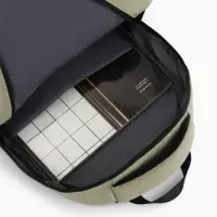 Рюкзак, 27*14*38,5 см, 2 отд 3н/карм, Комби, Водонепрон. дно, зеленый/черн