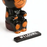 Сувенир &laquo;Кот с табличкой WELCOME&raquo;, 10&times;7&times;16 см, дерево, чёрно-рыжий