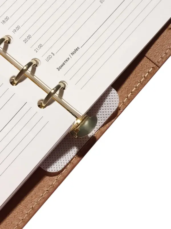 Органайзер на кольцах, C6, с хлястиком, 80л, линия, к/зам, Коричневый Органайзер на кольцах, C6, с хлястиком, 80л, линия, к/зам, Коричневый