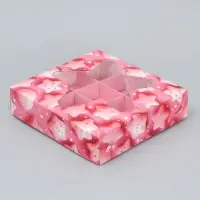 Коробка для конфет, кондитерская упаковка, 9 ячеек, &laquo;Сладости&raquo;, 14.7&times;14.7&times;3.5 см