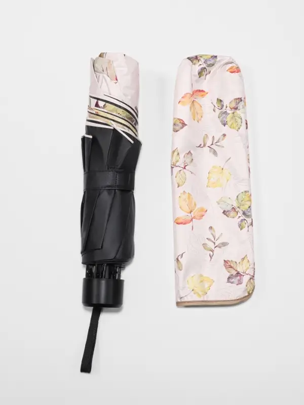 Зонт механический &laquo;Листопад&raquo;, эпонж, 4 сложения, 8 спиц, R=48/56 см, d=96 см, МИКС