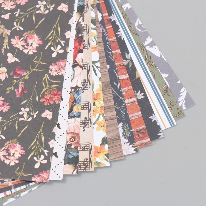 Набор бумаги для скрапбукинга 12 лист. 12 дизайн Набор бумаги для скрапбукинга 12 лист. 12 дизайн "Летний вечер в саду" 160 гр 15,2х15,2 см