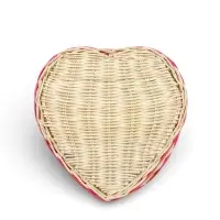 Корзина плетёная для хранения &laquo;Сердце&raquo;, лоза, с ручкой, кукуруза, набор 3 шт.