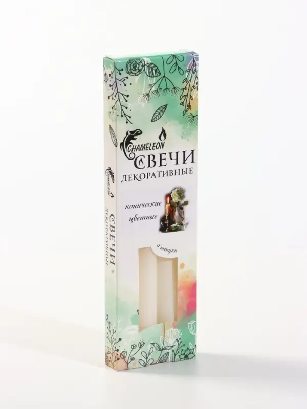 Свечи античные, набор 4 шт., 2.2&times;24 см, 8 ч, 50 г, белые